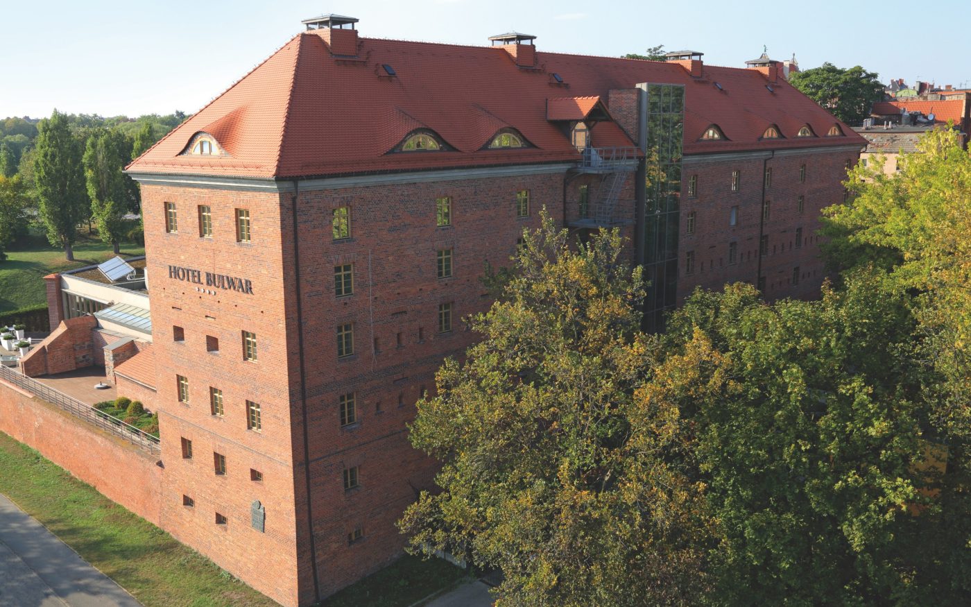 Hotel Bulwar in Torun Poland in old military barracks in Torun Poland with natural red beaver roof tile