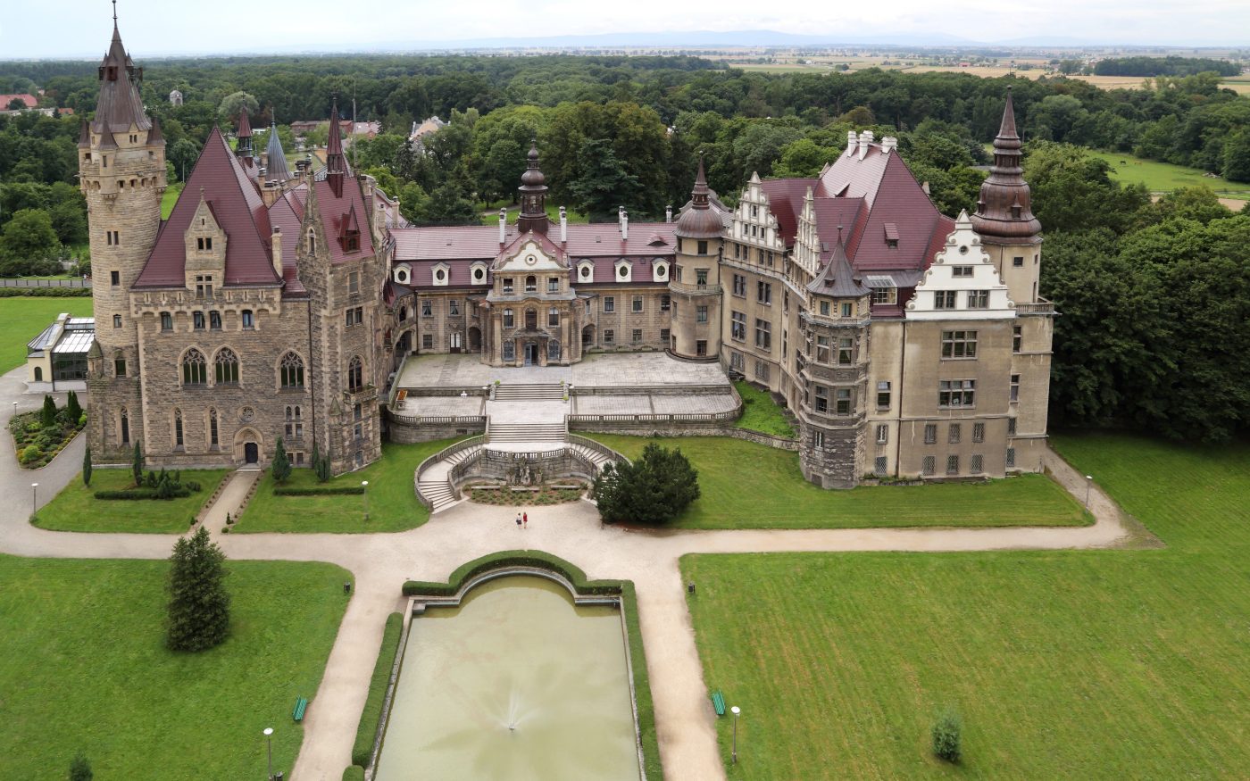Moszna Palace Poland with beaver roof tile