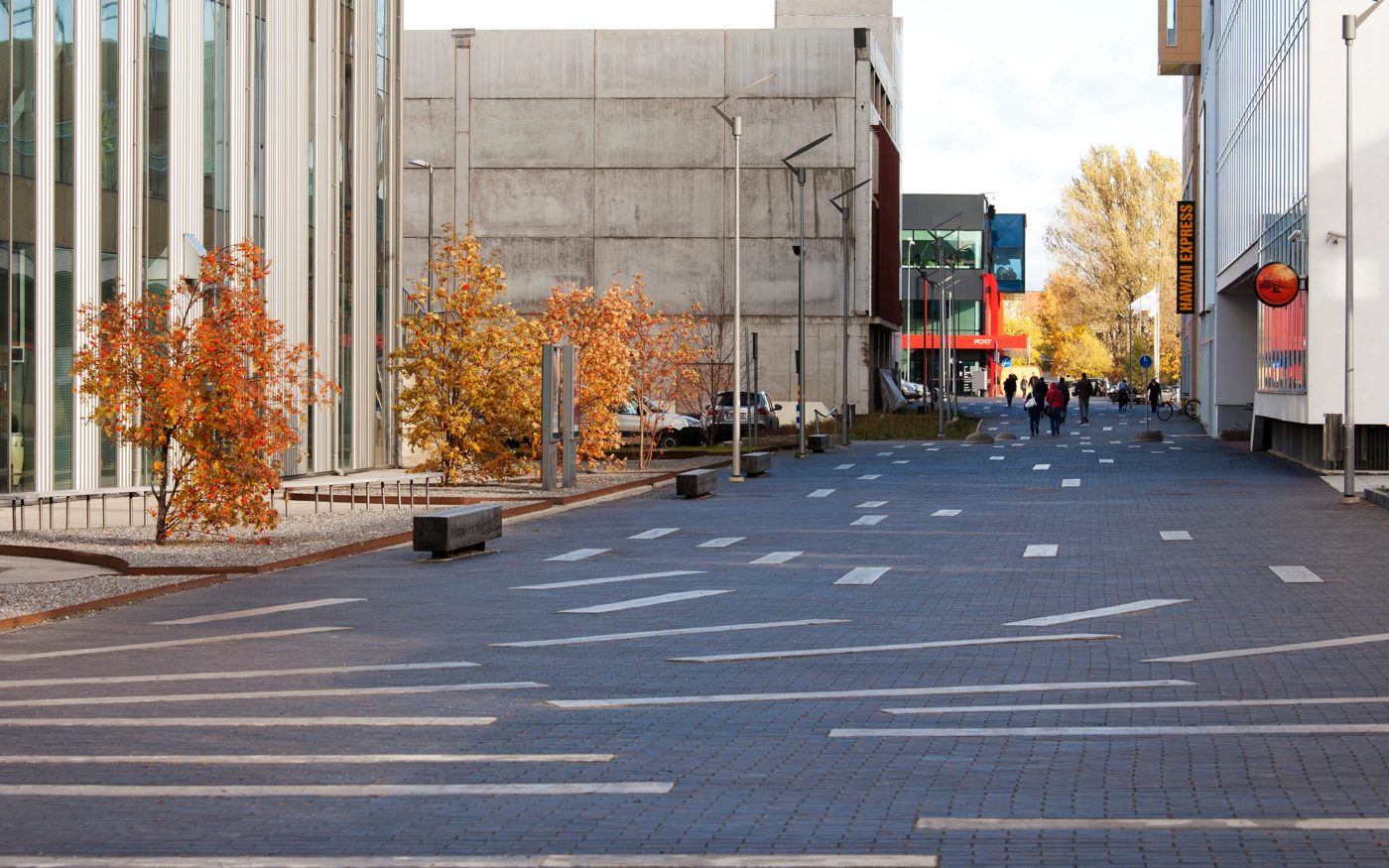 Design for Aida and Põhja streets in Pärnu, Estonia. Used materials: Penter Dresden pavers. 